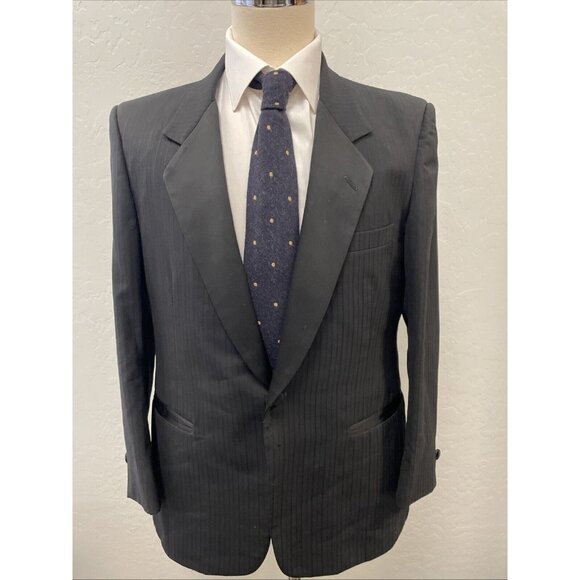 Vintage Pierre Cardin Black On Black Stripe Classic Tuxedo 44R Pants 38x29